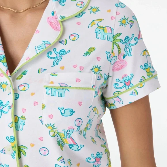 Preppy Roller Rabbit Print Roller Rabbit Cotton Monkey Print